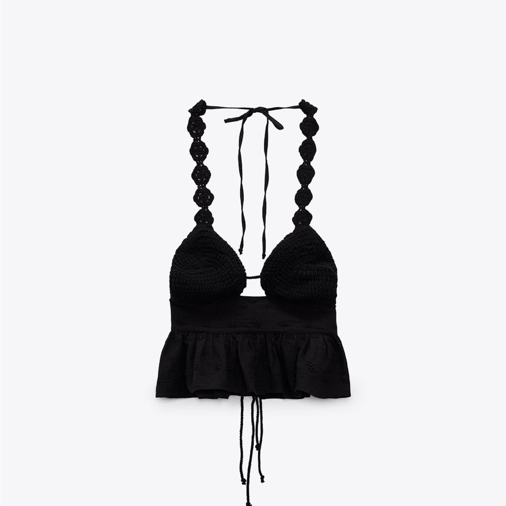 Zara NEW WITH TAGS Crochet Crop Top Size Medium